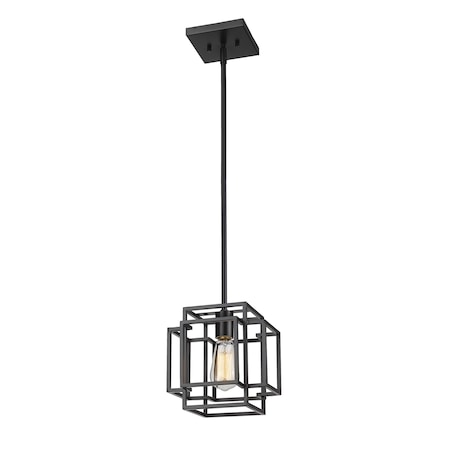 Z-Lite Titania 1 Light Mini Pendant, Matte Black 454MP-MB